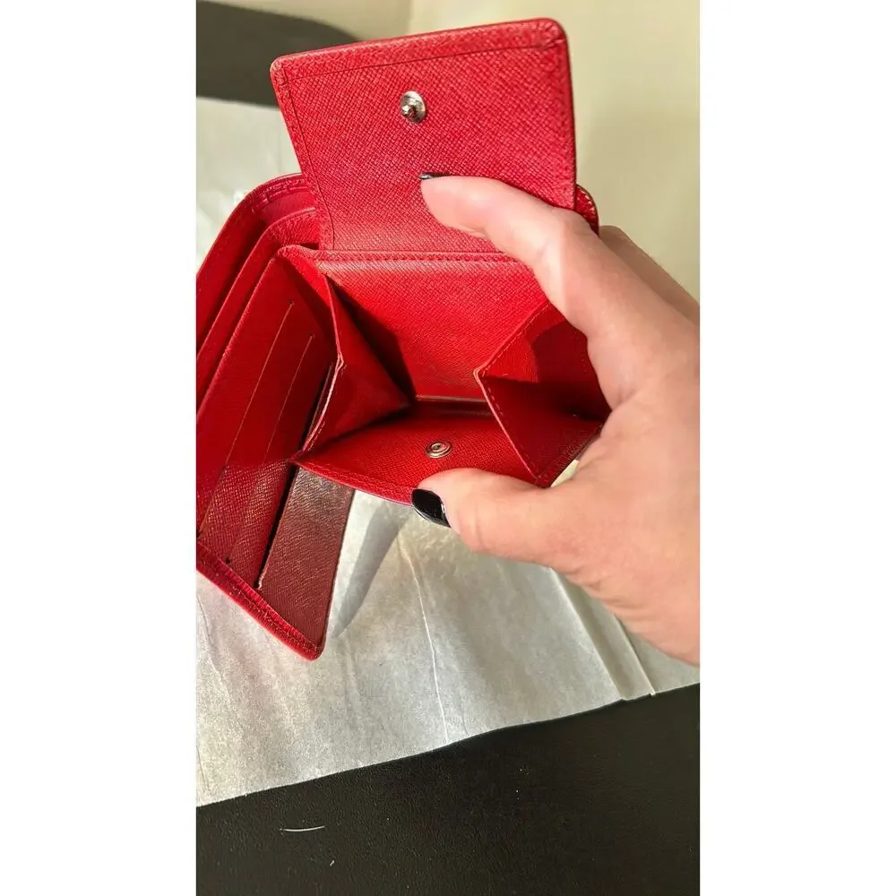 Louis Vuitton red epi Marco bifold wallet